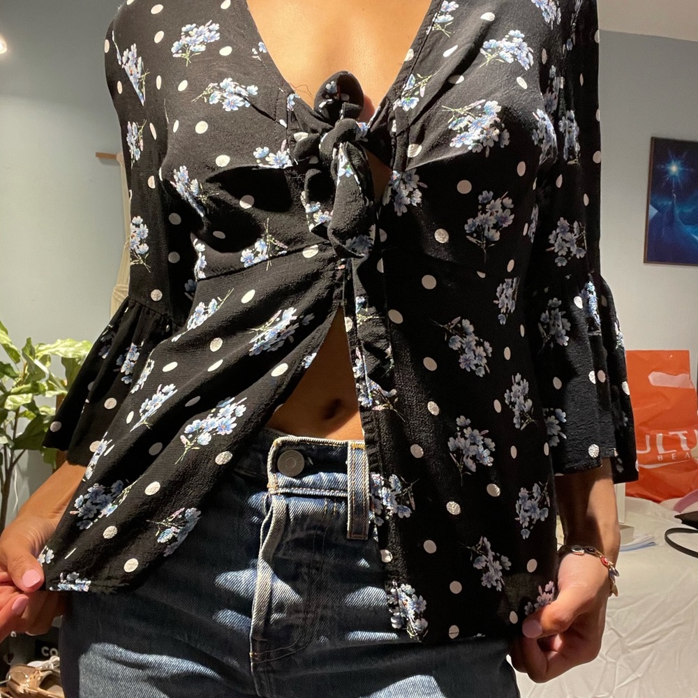 Topshop Blouse Polka Dots
